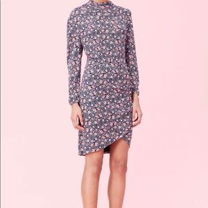 Rebecca Taylor NWT TWILIGHT BLOOM JERSEY DRESS IN DARK NAVY COMBO